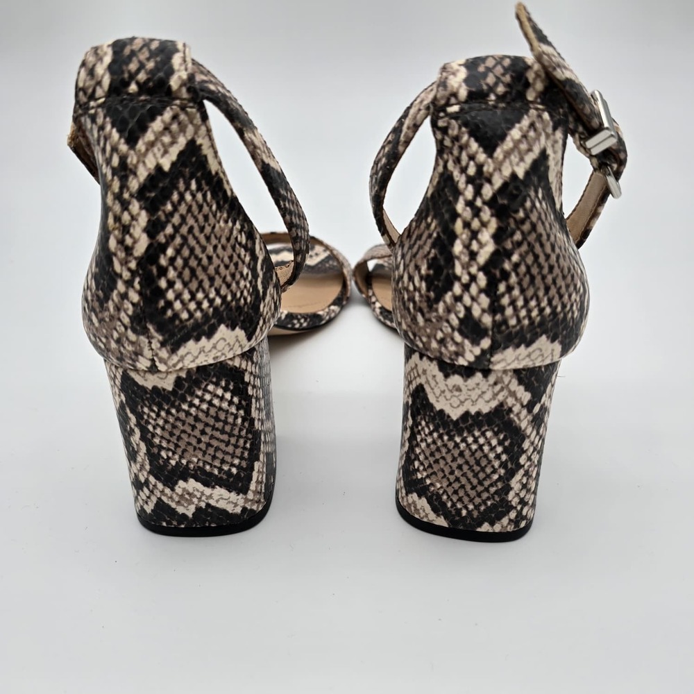 Gianni Bini Womens Sandals Sz 9M Block Party Snake Print Leather Ankle Strap - Picture 5 of 7
